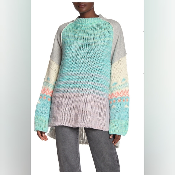 Free People Sweaters - FREE PEOPLE SWEATER POLAR OPPOSITES COLORFUL  NWT!